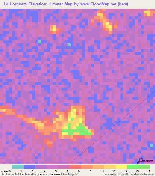 La Horqueta,Venezuela Elevation Map