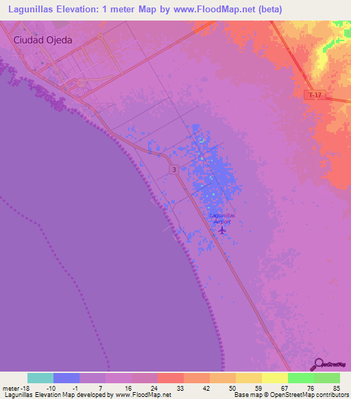 Lagunillas,Venezuela Elevation Map
