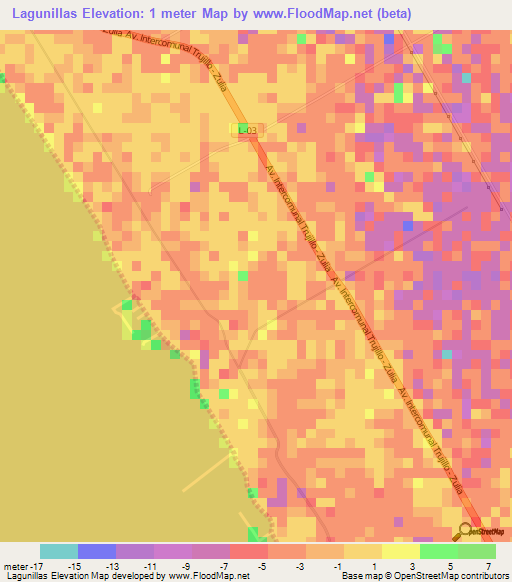 Lagunillas,Venezuela Elevation Map