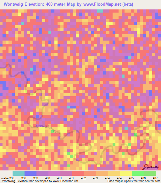 Wontwaig,Sudan Elevation Map