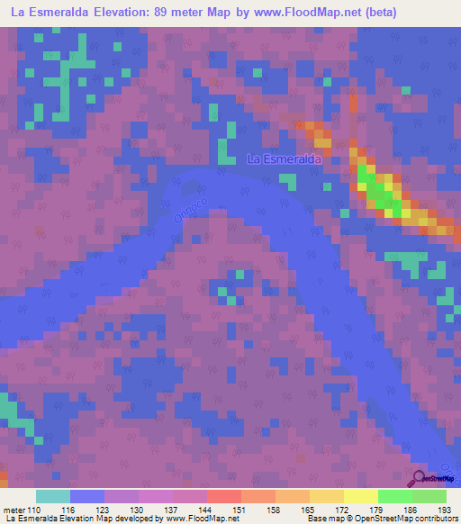 La Esmeralda,Venezuela Elevation Map