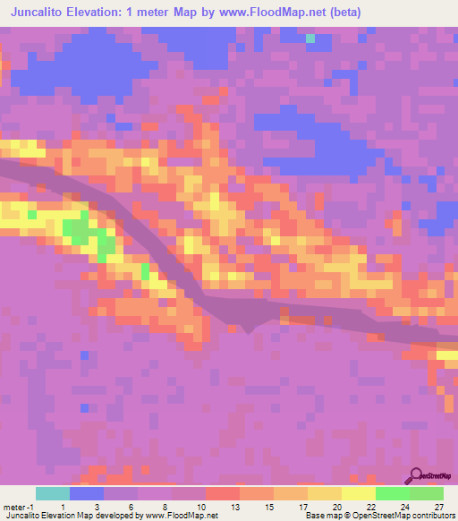 Juncalito,Venezuela Elevation Map