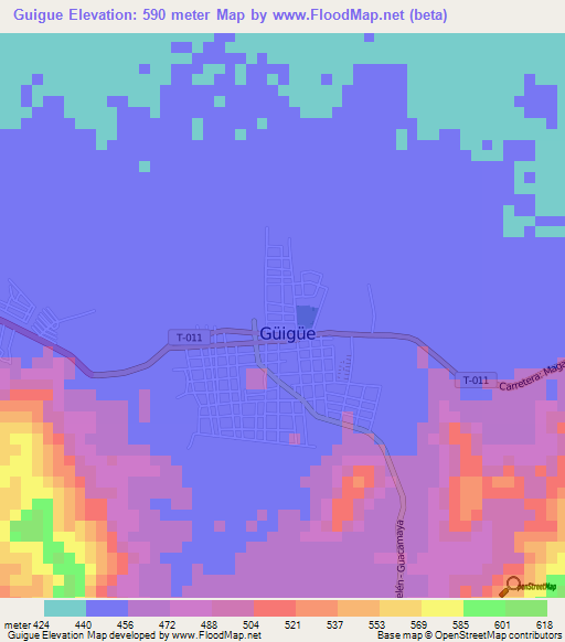 Guigue,Venezuela Elevation Map
