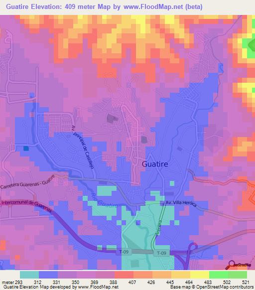 Guatire,Venezuela Elevation Map