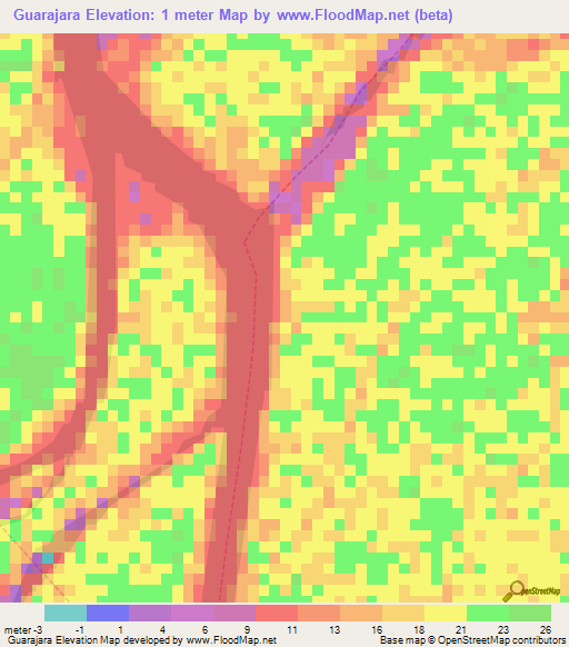 Guarajara,Venezuela Elevation Map