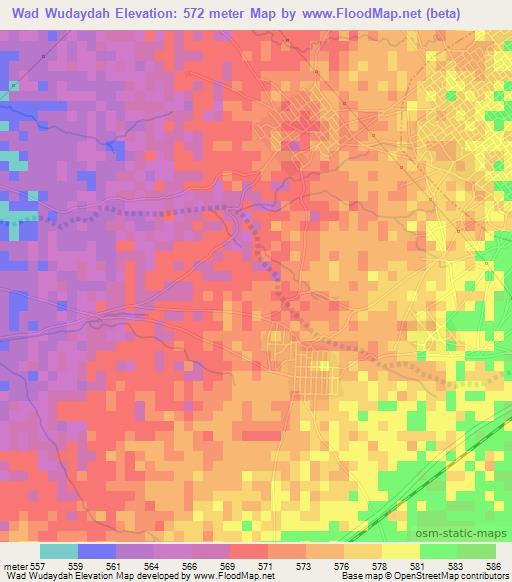 Wad Wudaydah,Sudan Elevation Map
