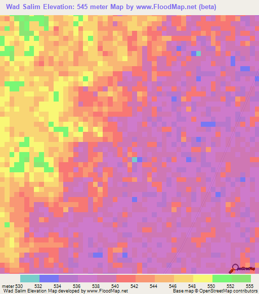 Wad Salim,Sudan Elevation Map