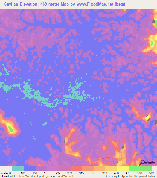Gavilan,Venezuela Elevation Map