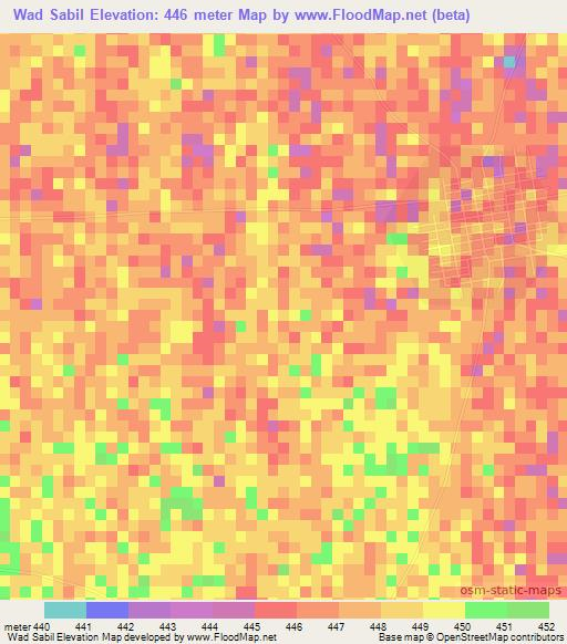 Wad Sabil,Sudan Elevation Map