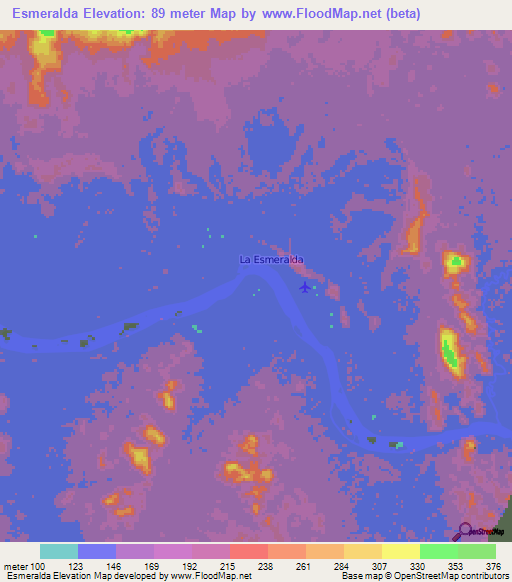 Esmeralda,Venezuela Elevation Map