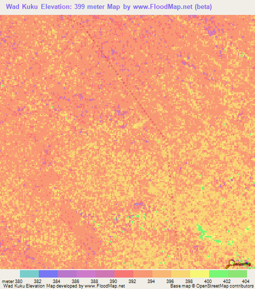 Wad Kuku,Sudan Elevation Map