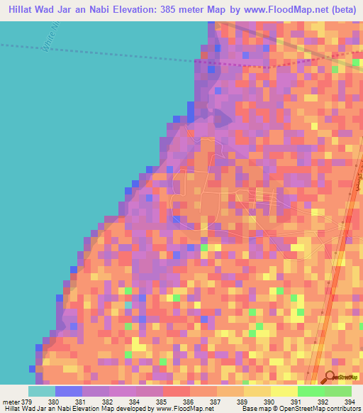 Hillat Wad Jar an Nabi,Sudan Elevation Map