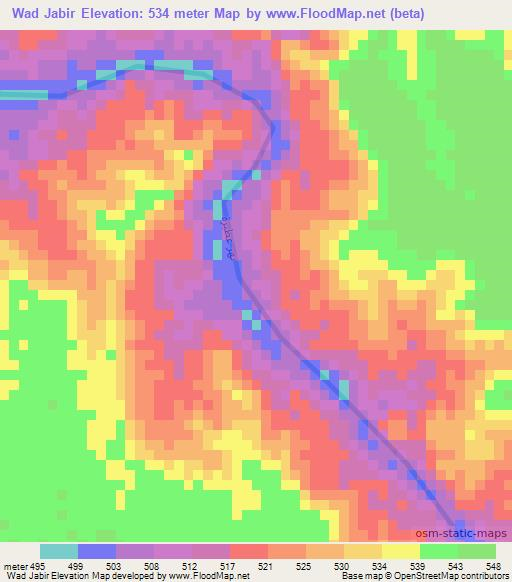 Wad Jabir,Sudan Elevation Map