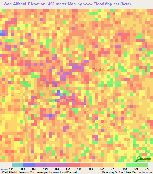 Wad Alfadul,Sudan Elevation Map
