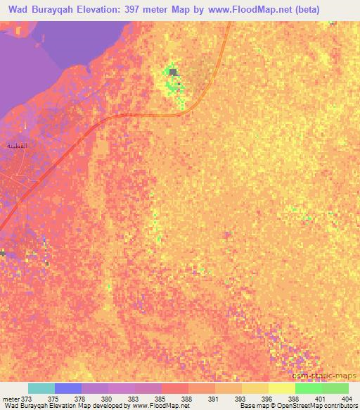 Wad Burayqah,Sudan Elevation Map