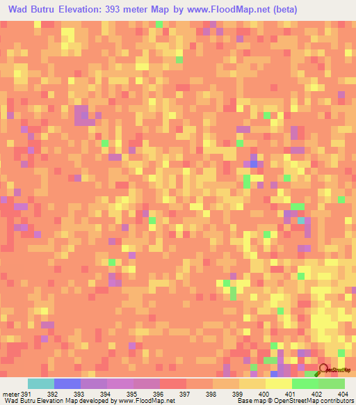 Wad Butru,Sudan Elevation Map