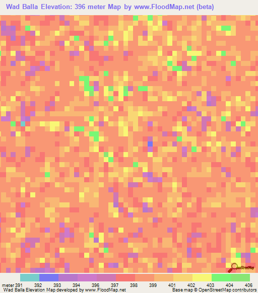 Wad Balla,Sudan Elevation Map