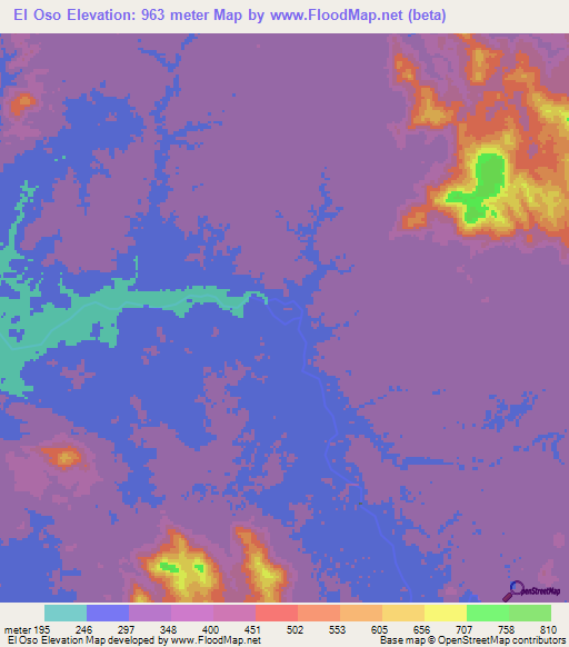 El Oso,Venezuela Elevation Map