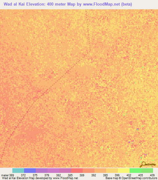 Wad al Kai,Sudan Elevation Map