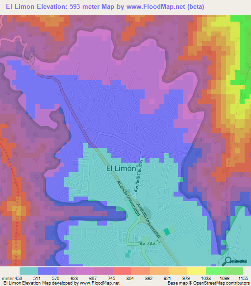 El Limon,Venezuela Elevation Map