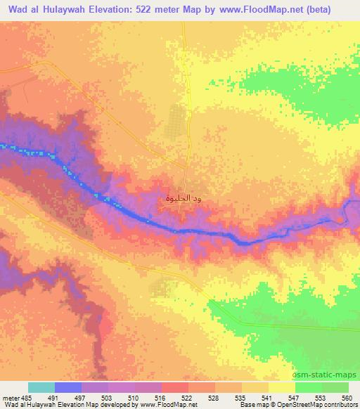 Wad al Hulaywah,Sudan Elevation Map