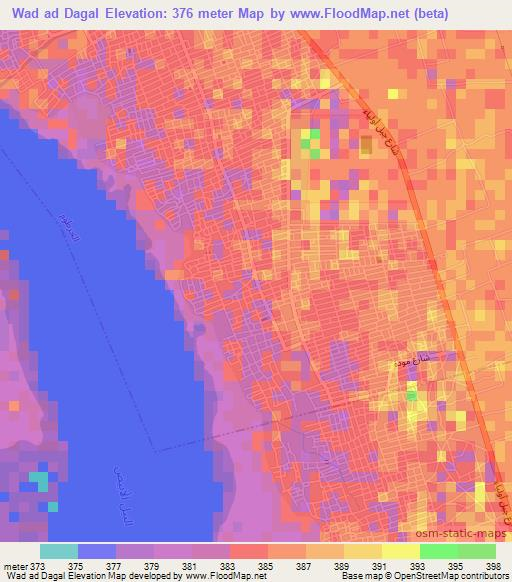 Wad ad Dagal,Sudan Elevation Map