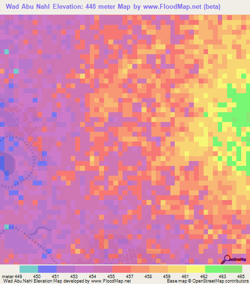 Wad Abu Nahl,Sudan Elevation Map