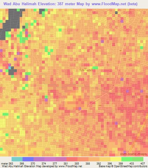 Wad Abu Halimah,Sudan Elevation Map