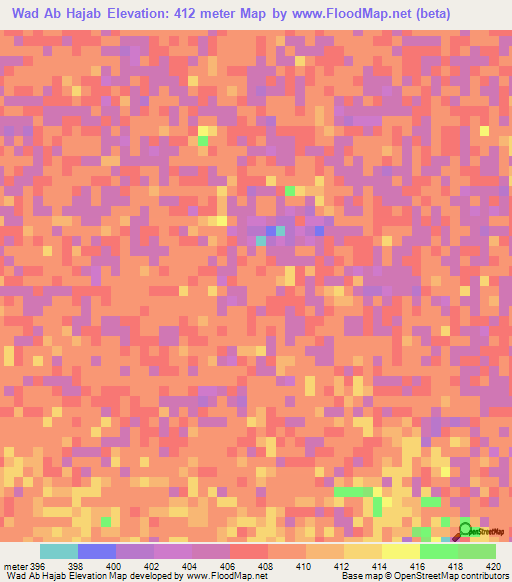 Wad Ab Hajab,Sudan Elevation Map