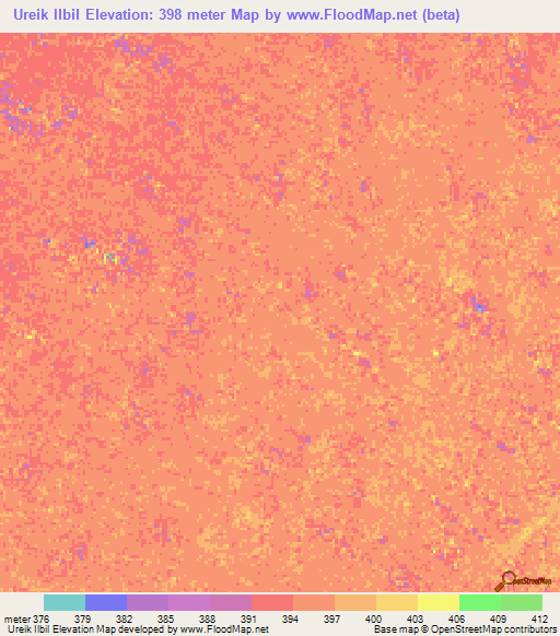 Ureik Ilbil,Sudan Elevation Map