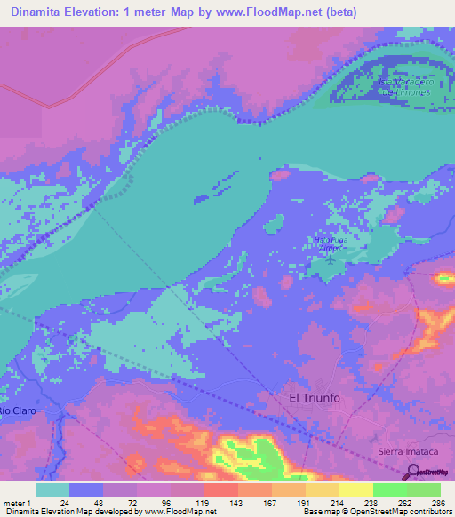 Dinamita,Venezuela Elevation Map