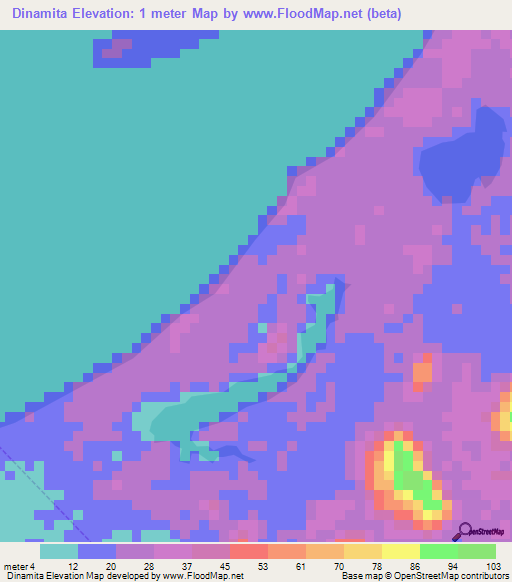 Dinamita,Venezuela Elevation Map