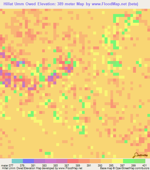 Hillat Umm Owed,Sudan Elevation Map