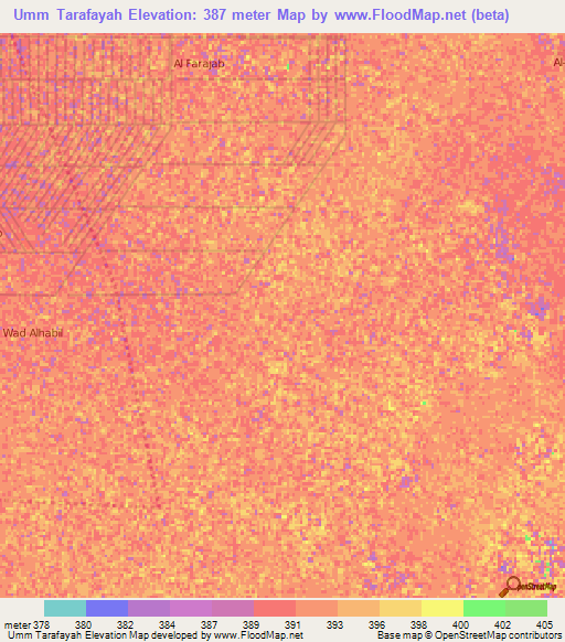 Umm Tarafayah,Sudan Elevation Map
