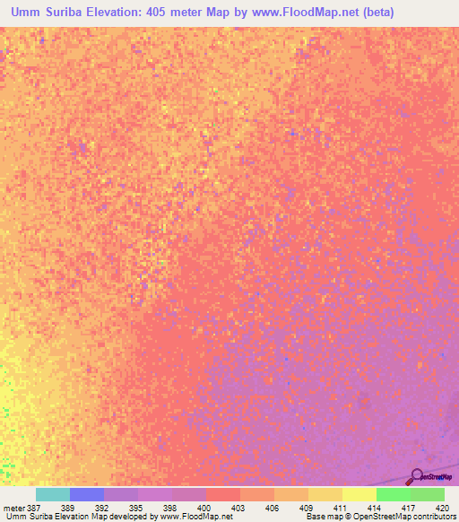 Umm Suriba,Sudan Elevation Map