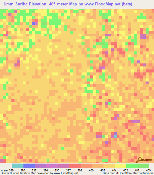 Umm Suriba,Sudan Elevation Map