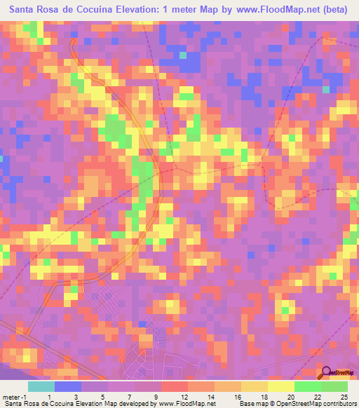 Santa Rosa de Cocuina,Venezuela Elevation Map