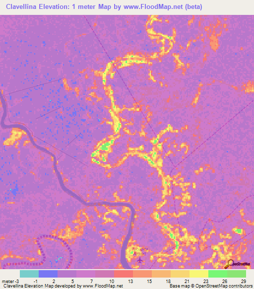 Clavellina,Venezuela Elevation Map
