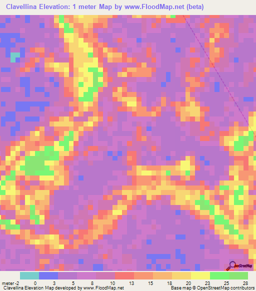 Clavellina,Venezuela Elevation Map