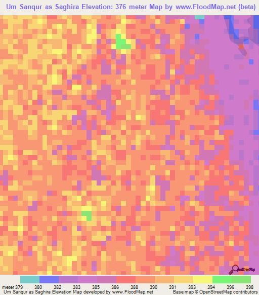 Um Sanqur as Saghira,Sudan Elevation Map