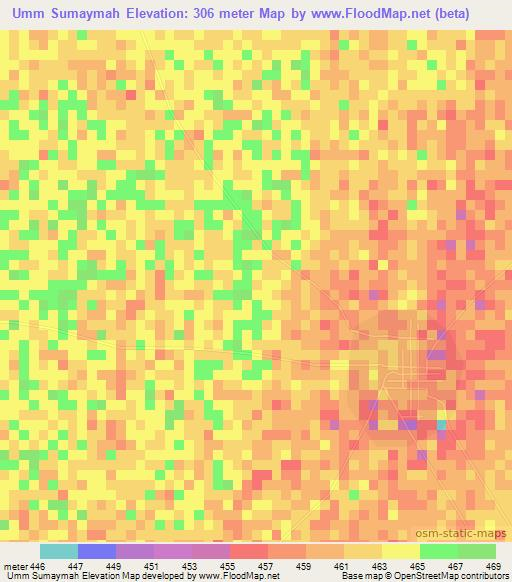 Umm Sumaymah,Sudan Elevation Map