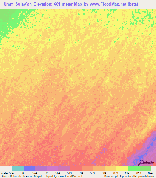 Umm Sulay`ah,Sudan Elevation Map