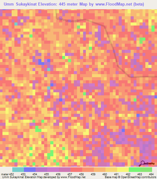 Umm Sukaykinat,Sudan Elevation Map
