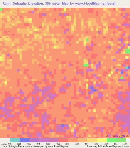 Umm Subagha,Sudan Elevation Map