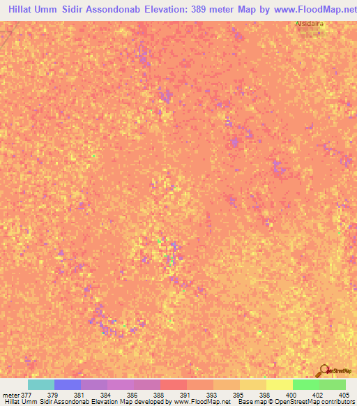 Hillat Umm Sidir Assondonab,Sudan Elevation Map