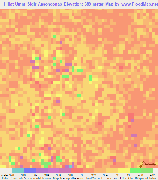 Hillat Umm Sidir Assondonab,Sudan Elevation Map