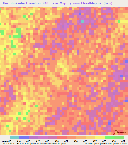 Um Shukkaba,Sudan Elevation Map