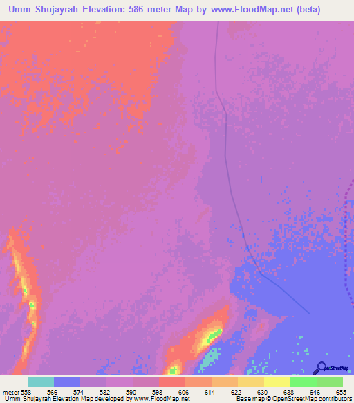 Umm Shujayrah,Sudan Elevation Map