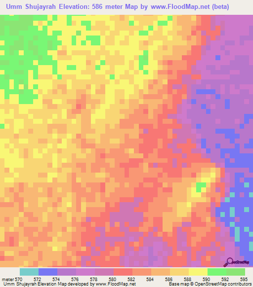 Umm Shujayrah,Sudan Elevation Map
