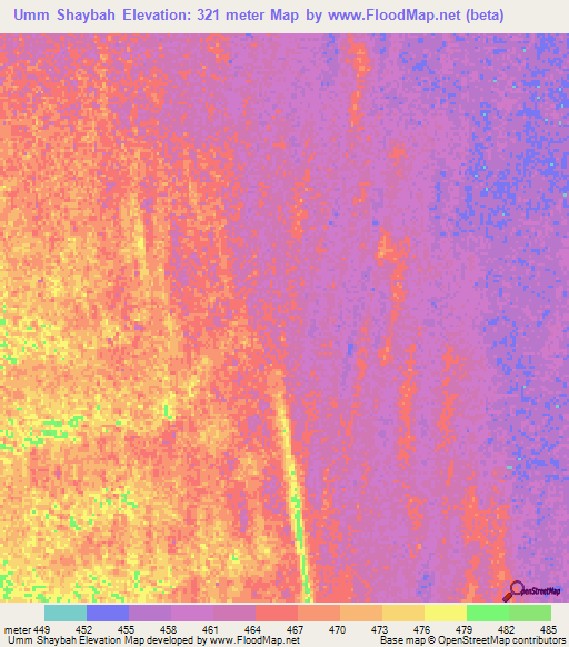 Umm Shaybah,Sudan Elevation Map